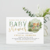 Waterverf Woodland Deer Greenery Baby shower Kaart (Staand voorkant)