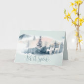 Waterverf Woodland Deer Kaart (Gele Bloem)