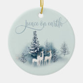 Waterverf Woodland Deer Keramisch Ornament (Voorkant)