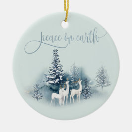 Waterverf Woodland Deer Keramisch Ornament