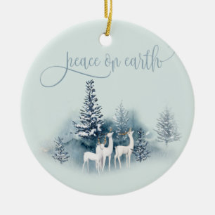 Waterverf Woodland Deer Keramisch Ornament