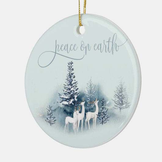 Waterverf Woodland Deer Keramisch Ornament (Links)