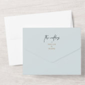 Waterverf Woodland Deer Monogram Wedding All In One Uitnodiging (Achterkant)