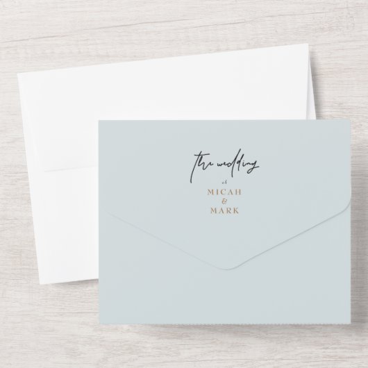 Waterverf Woodland Deer Monogram Wedding All In One Uitnodiging (Achterkant)