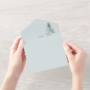 Waterverf Woodland Deer Monogram Wedding All In One Uitnodiging