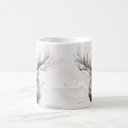 Waterverf Woodland Deer Winter Mok (Center)