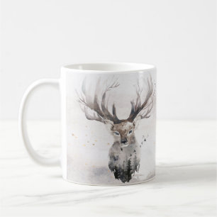 Waterverf Woodland Deer Winter Mok