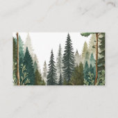 Waterverf Woodland Diaper Raffle Baby shower Informatiekaartje (Achterkant)