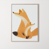 Waterverf Woodland familie Fox kamer Decor Poster