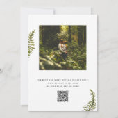 Waterverf Woodland Fern | Trouwfoto en QR-code Kaart (Achterkant)