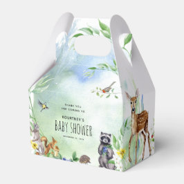 Waterverf Woodland Forest Animals Baby shower Bedankdoosjes