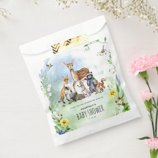 Waterverf Woodland Forest Animals Baby shower Bedankzakje (Gezegeld)