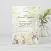 Waterverf Woodland Forest Animals Baby shower Kaart (Staand voorkant)
