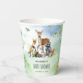 Waterverf Woodland Forest Animals Baby shower Papieren Bekers (Achterkant)