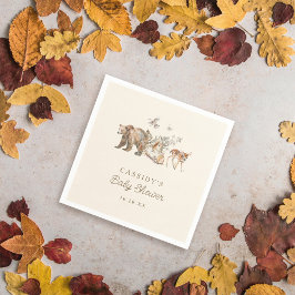 Waterverf Woodland Forest Animals Baby shower Servet