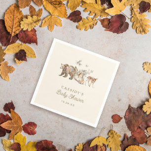 Waterverf Woodland Forest Animals Baby shower Servet