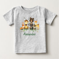 Waterverf Woodland Forest Animals Grey