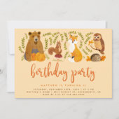 Waterverf Woodland Forest Animals Herfst Birthday Kaart (Voorkant)