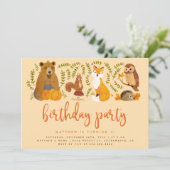 Waterverf Woodland Forest Animals Herfst Birthday Kaart (Staand voorkant)