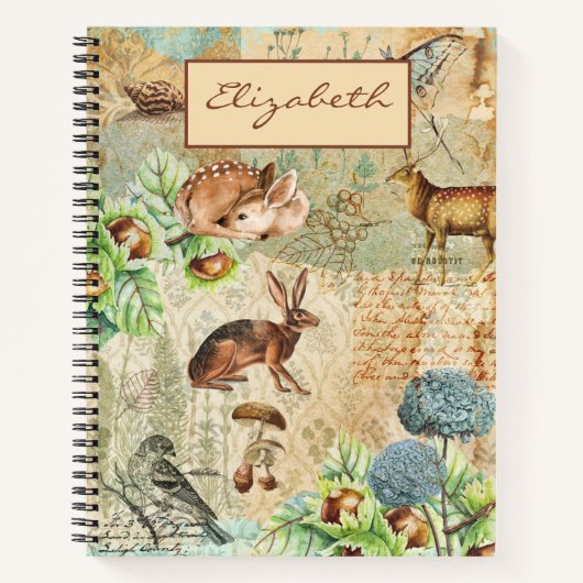 Waterverf Woodland Forest Animals Notitieboek (Voorkant)