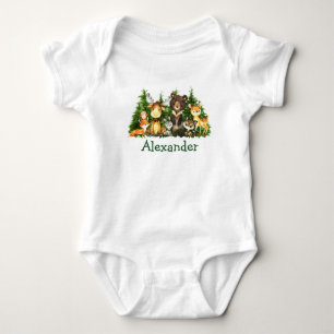 Waterverf Woodland Forest Animals Trees Romper