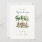 Waterverf Woodland Forest Baby Boy Shower Kaart (Voorkant)