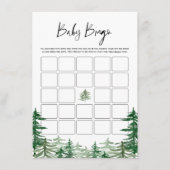 Waterverf Woodland Forest Baby shower Bingo Informatiekaartje (Voorkant)