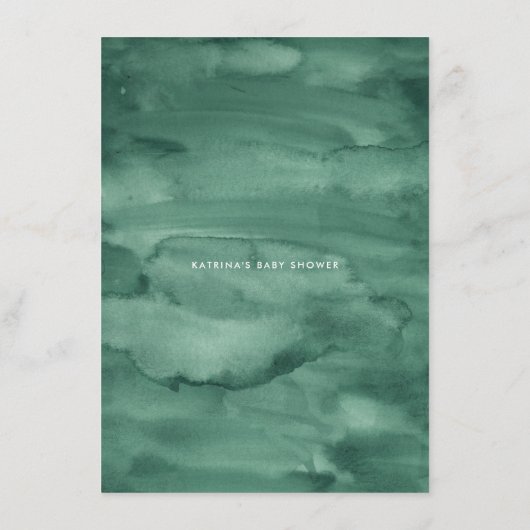 Waterverf Woodland Forest Baby shower Bingo Informatiekaartje (Achterkant)