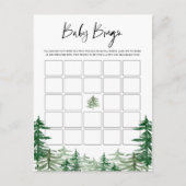 Waterverf Woodland Forest Baby shower Bingo Kaart (Voorkant)