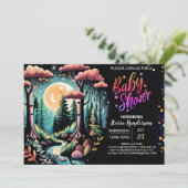 Waterverf Woodland Forest Baby shower Kaart (Staand voorkant)