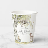 Waterverf Woodland Forest Baby shower Papieren Bekers (Achterkant)