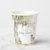 Waterverf Woodland Forest Baby shower Papieren Bekers (Voorkant)