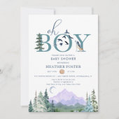 Waterverf Woodland Forest Boho Baby shower Kaart (Voorkant)