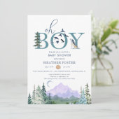 Waterverf Woodland Forest Boho Baby shower Kaart (Staand voorkant)