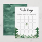 Waterverf Woodland Forest Bridal Bingo Kaart (Voorkant / Achterkant)