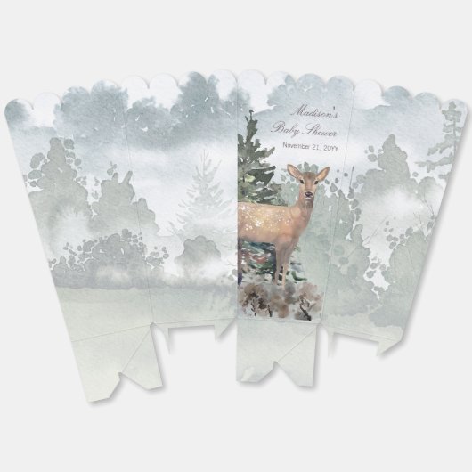 Waterverf Woodland Forest Doe Baby shower Bedankdoosjes (Ongevouwen)