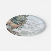 Waterverf Woodland Forest Doe Baby shower Papieren Bordje (Gekanteld)