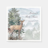 Waterverf Woodland Forest Doe Baby shower Servet (Voorkant)