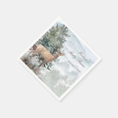 Waterverf Woodland Forest Doe Baby shower Servet (Hoek)