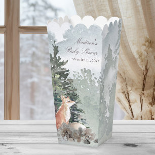Waterverf Woodland Forest Fox Baby shower Bedankdoosjes