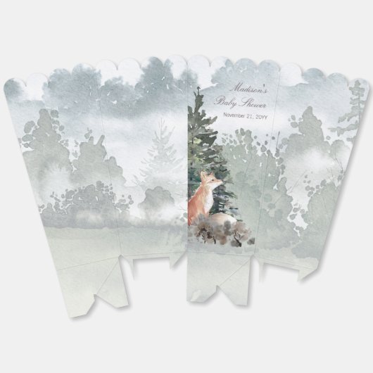 Waterverf Woodland Forest Fox Baby shower Bedankdoosjes (Ongevouwen)