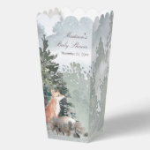 Waterverf Woodland Forest Fox Baby shower Bedankdoosjes (Voorkant)