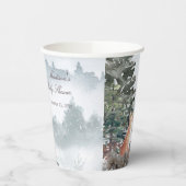 Waterverf Woodland Forest Fox Baby shower Papieren Bekers (Links)