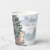 Waterverf Woodland Forest Fox Baby shower Papieren Bekers (Voorkant)