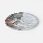 Waterverf Woodland Forest Fox Baby shower Papieren Bordje (Gekanteld)