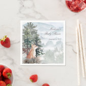Waterverf Woodland Forest Fox Baby shower Servet (Insitu)