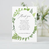 Waterverf Woodland Forest Greenery Baby shower Bedankkaart (Staand voorkant)