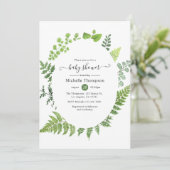 Waterverf Woodland Forest Greenery Baby shower Kaart (Staand voorkant)