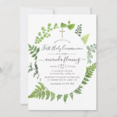 Waterverf Woodland Forest Greenery Heilige Communi Kaart (Voorkant)