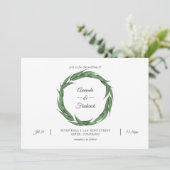 Waterverf Woodland Forest Greenery Wedding Kaart (Staand voorkant)